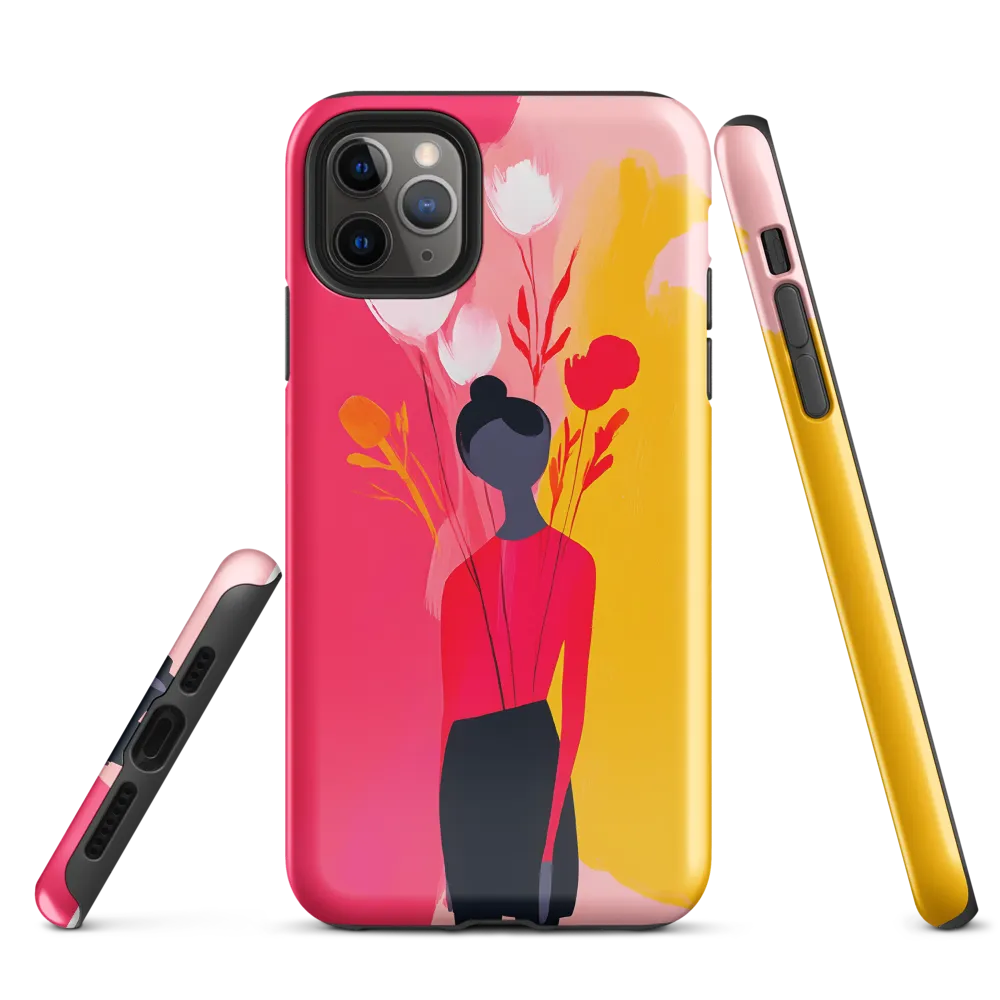 Floral Whimsy: A Modern Embrace | Phone Case |  11 Pro Max | Tough Case | Glossy