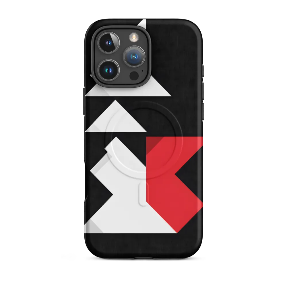 Geometric Symphony in Contrast | Phone Case |  16 Pro Max | MagSafe® Tough Case | Matte
