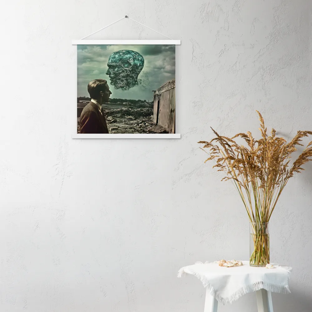 Ethereal Reflections: Identity in a Fragmented World | Poster With White Wood Hanger | 18″×18″
