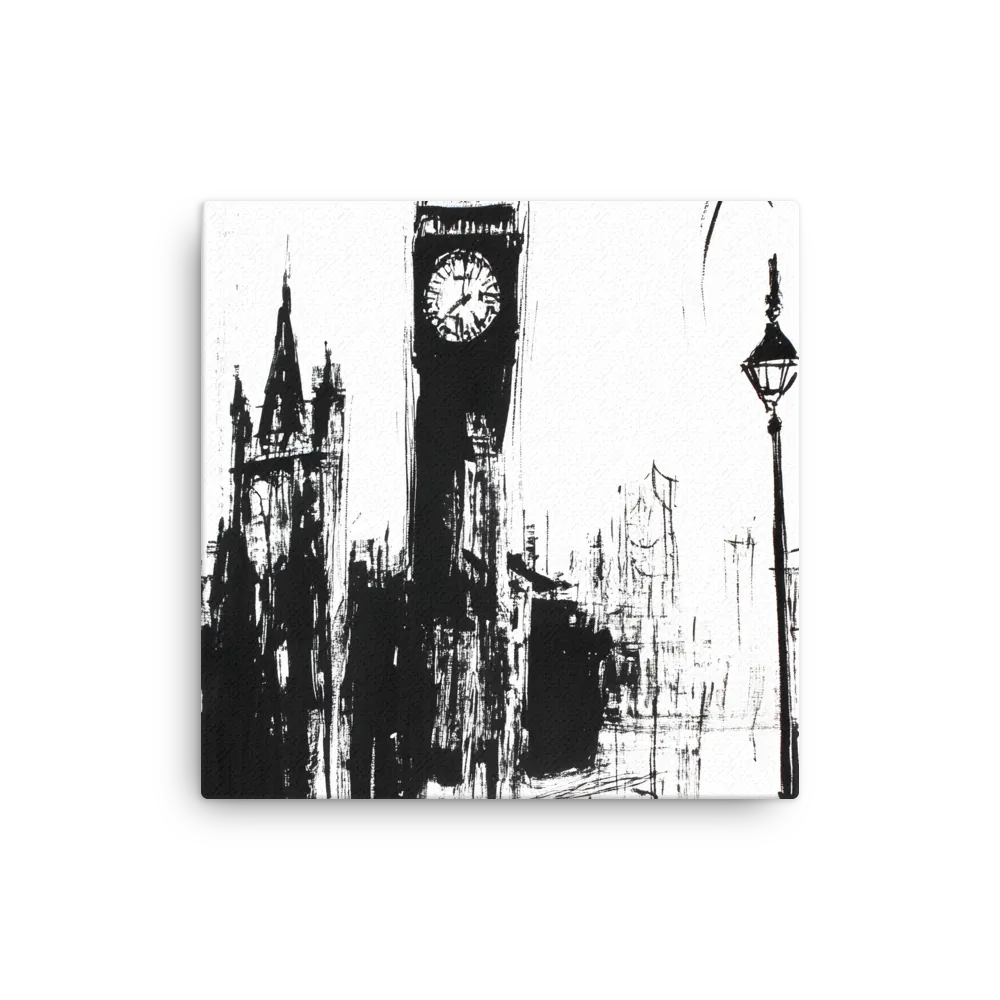 Clock Tower in Motion | Thin Canvas | 12″×12″