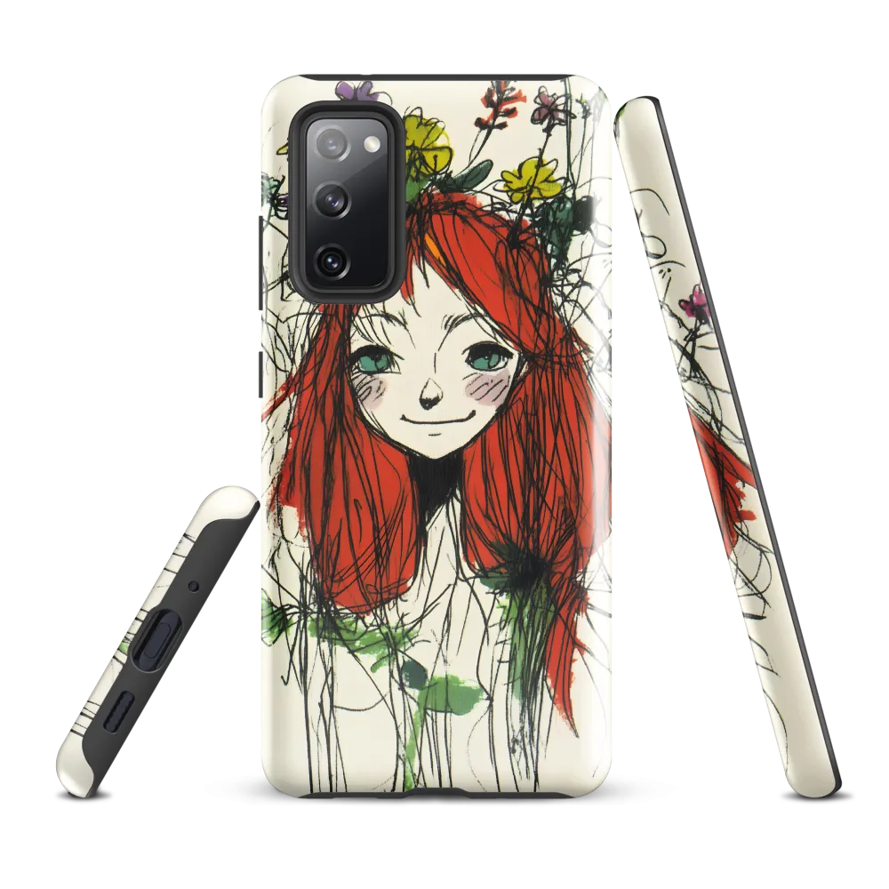 Whimsical Floral Portrait | Phone Case |  S20 FE | Tough Case | Glossy