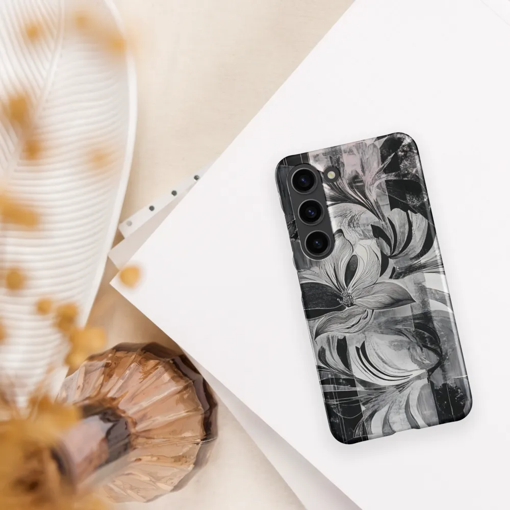 Floral Fusion in Monochrome | Phone Case |  S23 | Snap Case | Matte