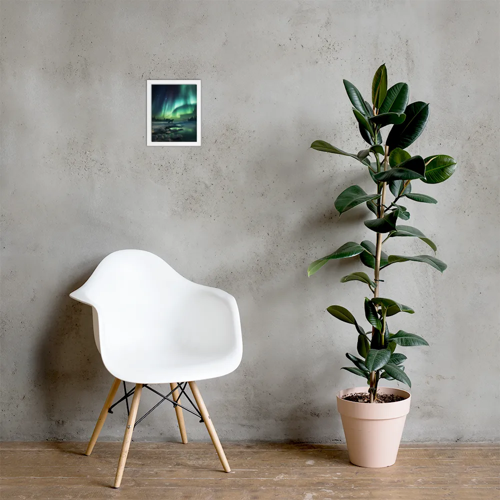 Auroral Guardianship | Poster with White Frame | 8″×10″