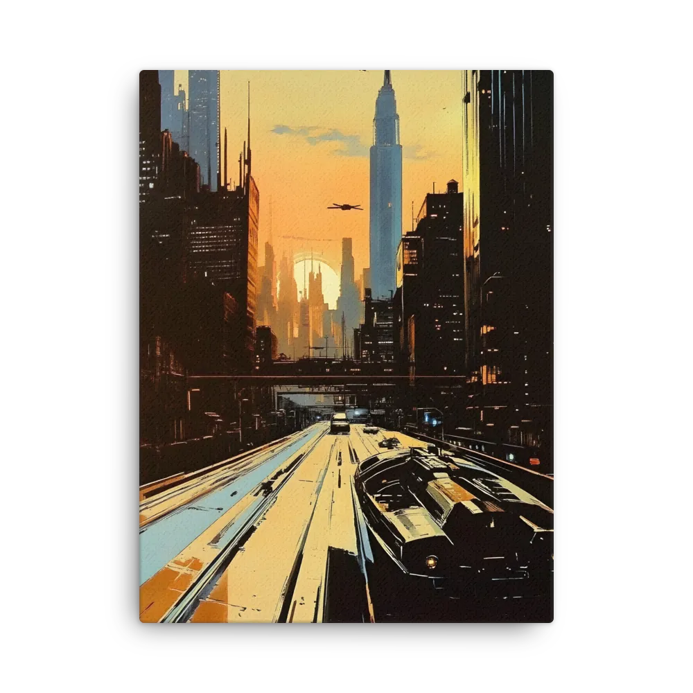 Metro Nexus: A Futuristic Cityscape | Thin Canvas | 24″×32″