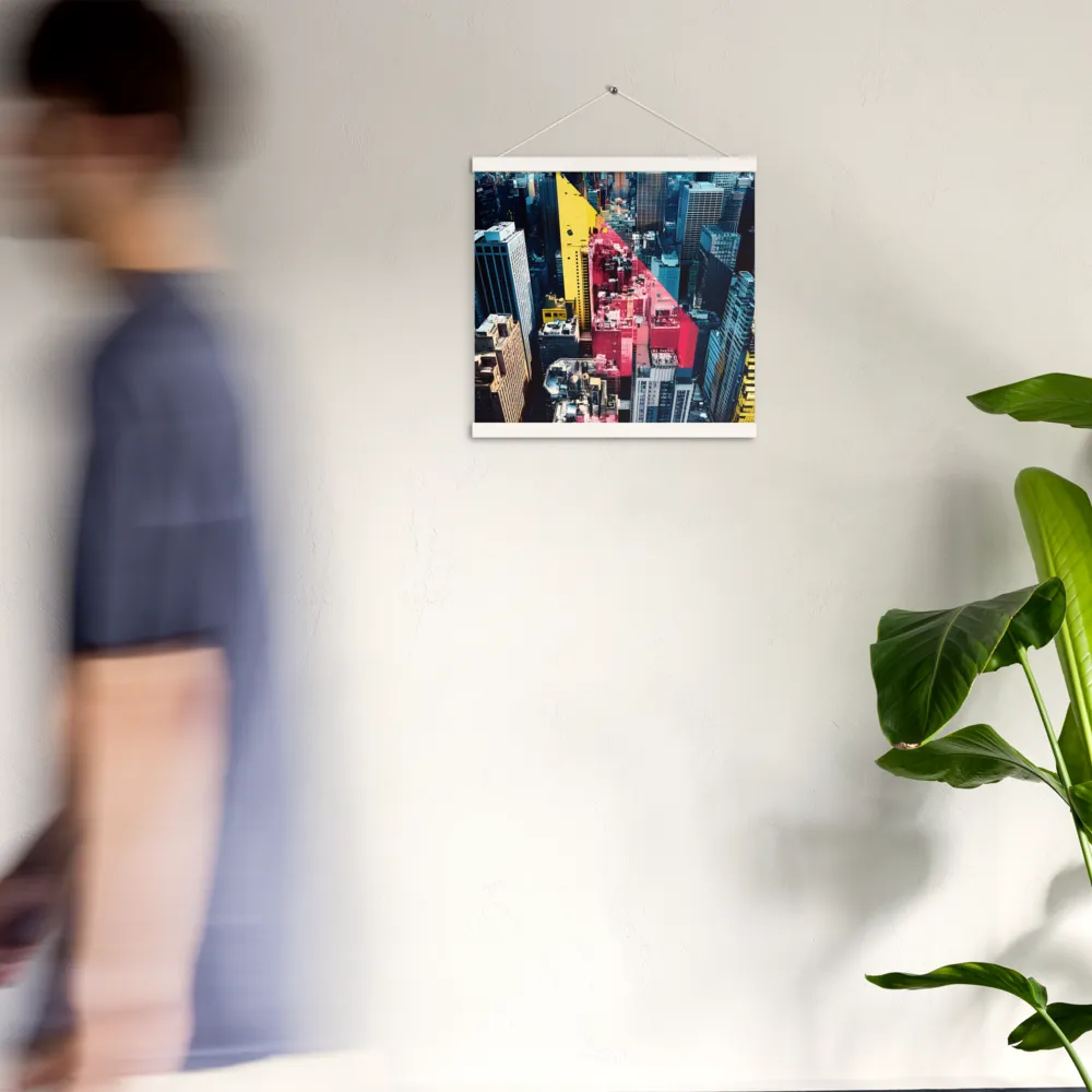 Dynamic Urban Symphony | Poster With White Wood Hanger | 16″×16″