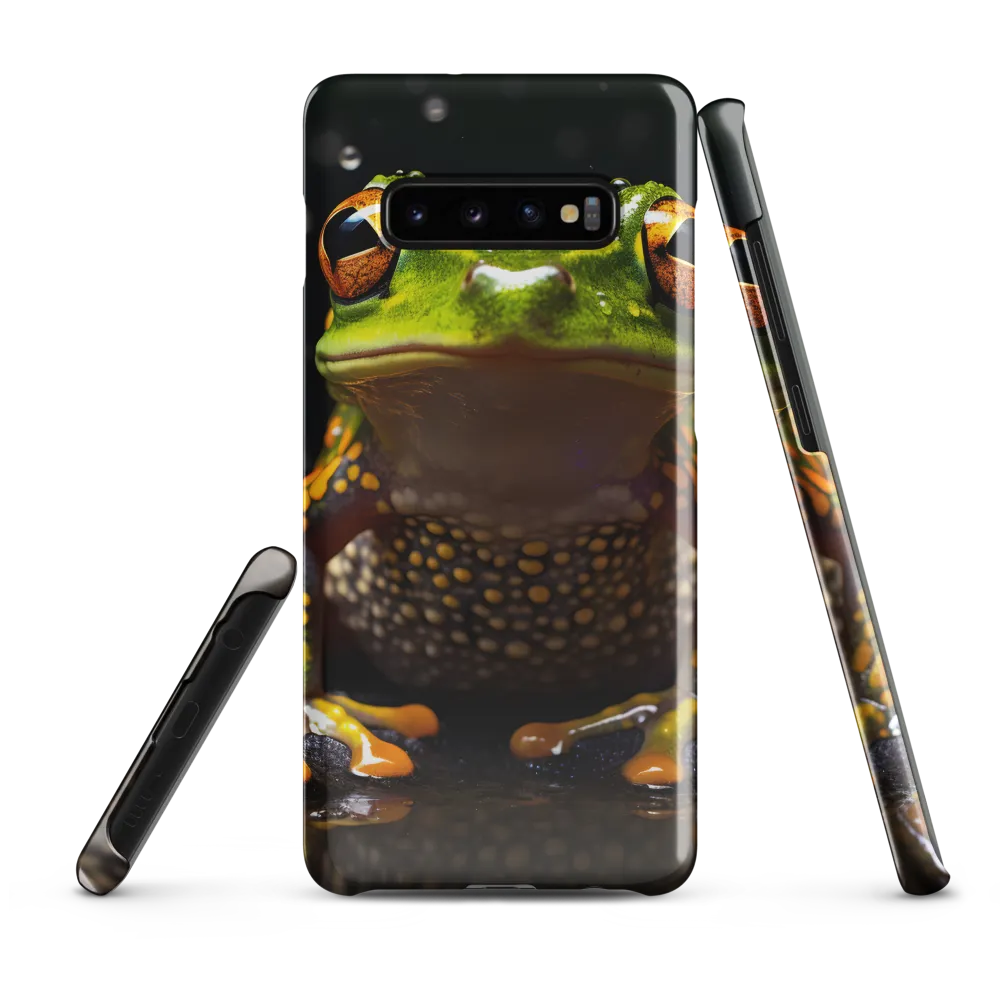 Emerald Elegance: The Frog in Focus | Phone Case |  S10 Plus | Snap Case | Glossy