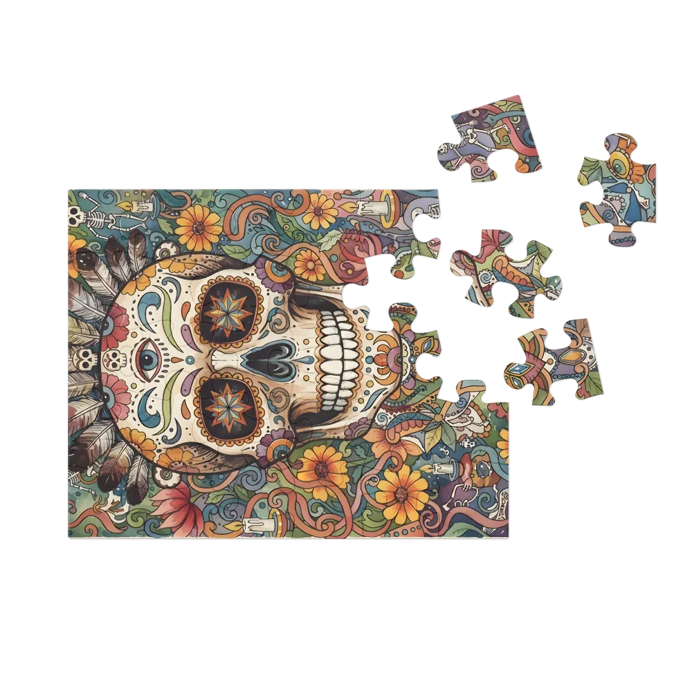 Sugar Skull Portrait 
 Jigsaw Puzzle in Tin Box