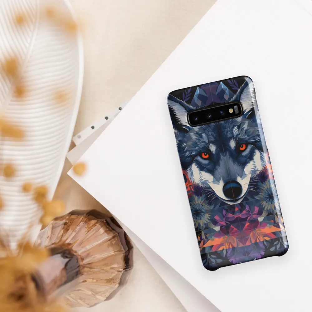 Mystical Wolf Amidst Floral Geometry