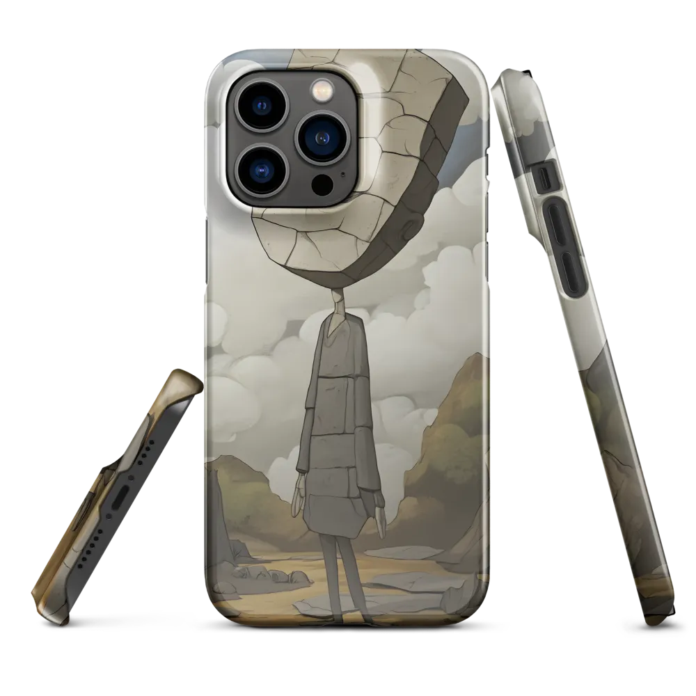 Whimsical Stone Figure in a Rocky Landscape | Phone Case |  14 Pro Max | Snap Case | Glossy