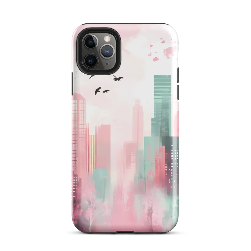 Dreamy Cityscape in Pink and Cyan | Phone Case |  11 Pro Max | Tough Case | Glossy