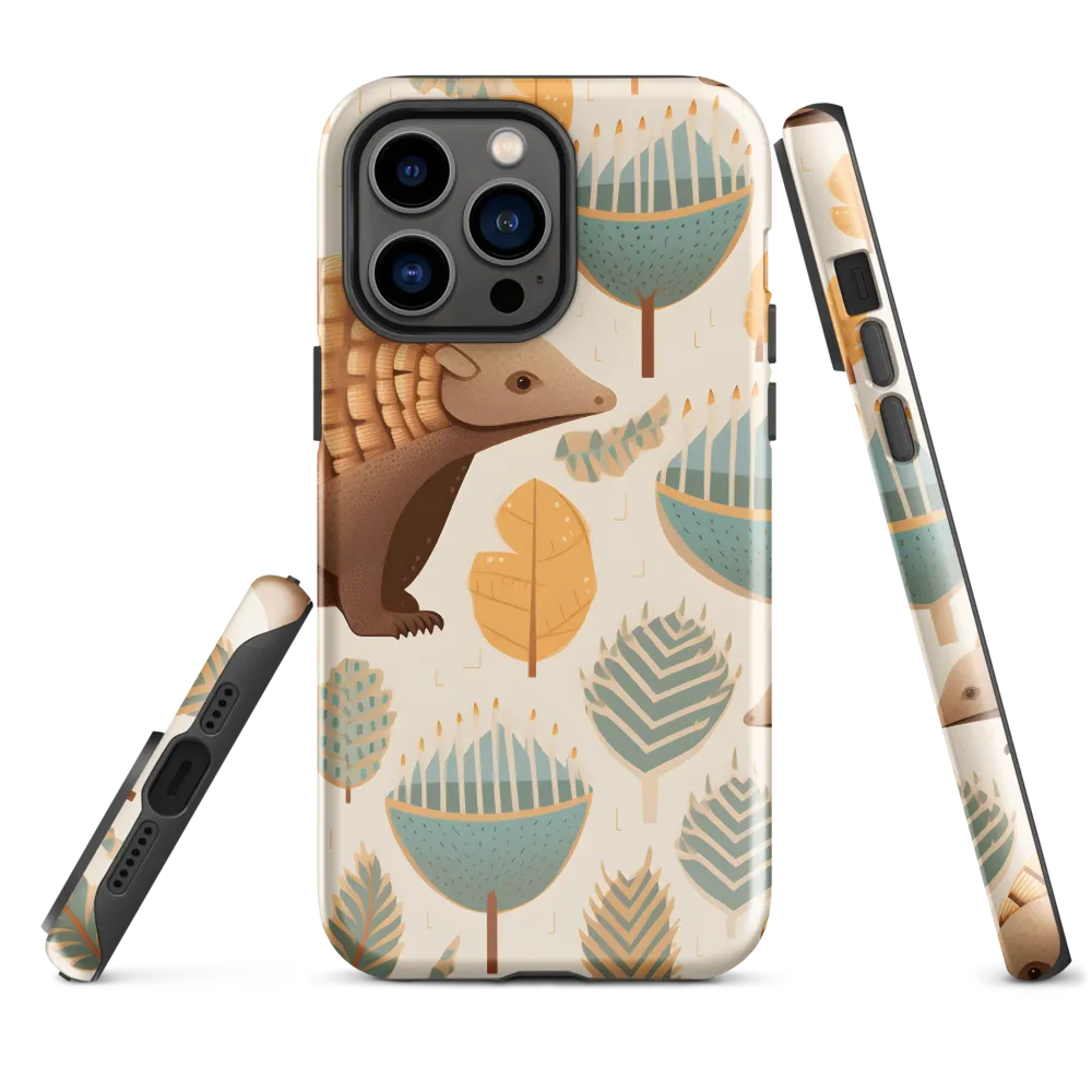 Pangolins in a Whimsical Habitat | Phone Case |  14 Pro Max | Tough Case | Glossy