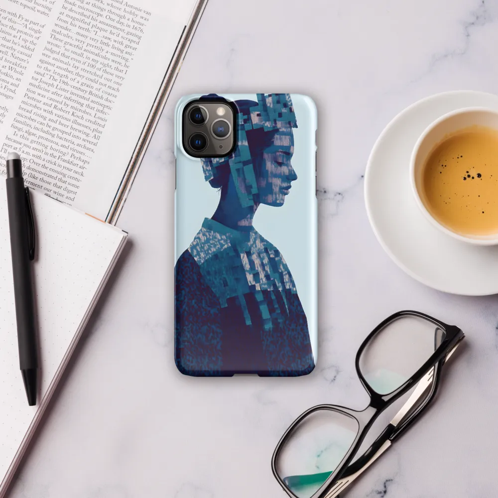 Digital Portrait in Abstract Blue | Phone Case |  11 Pro Max | Snap Case | Glossy