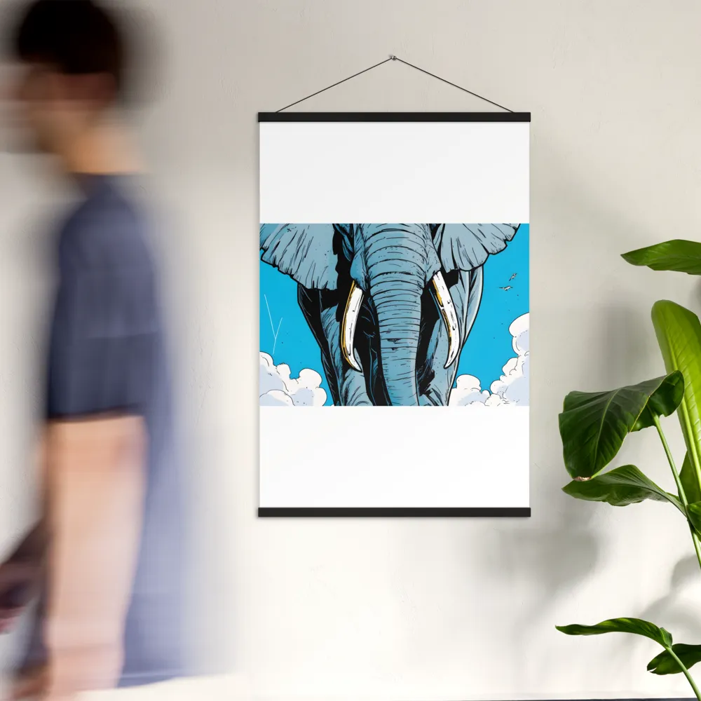Majestic Presence: The Elephant | Poster With Black Wood Hanger | 24″×36″