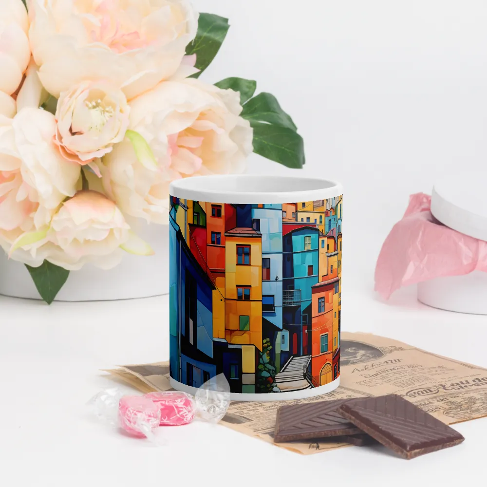 Vibrant Village: A Cubist Journey | Mugs | Multiple Sizes & Colors