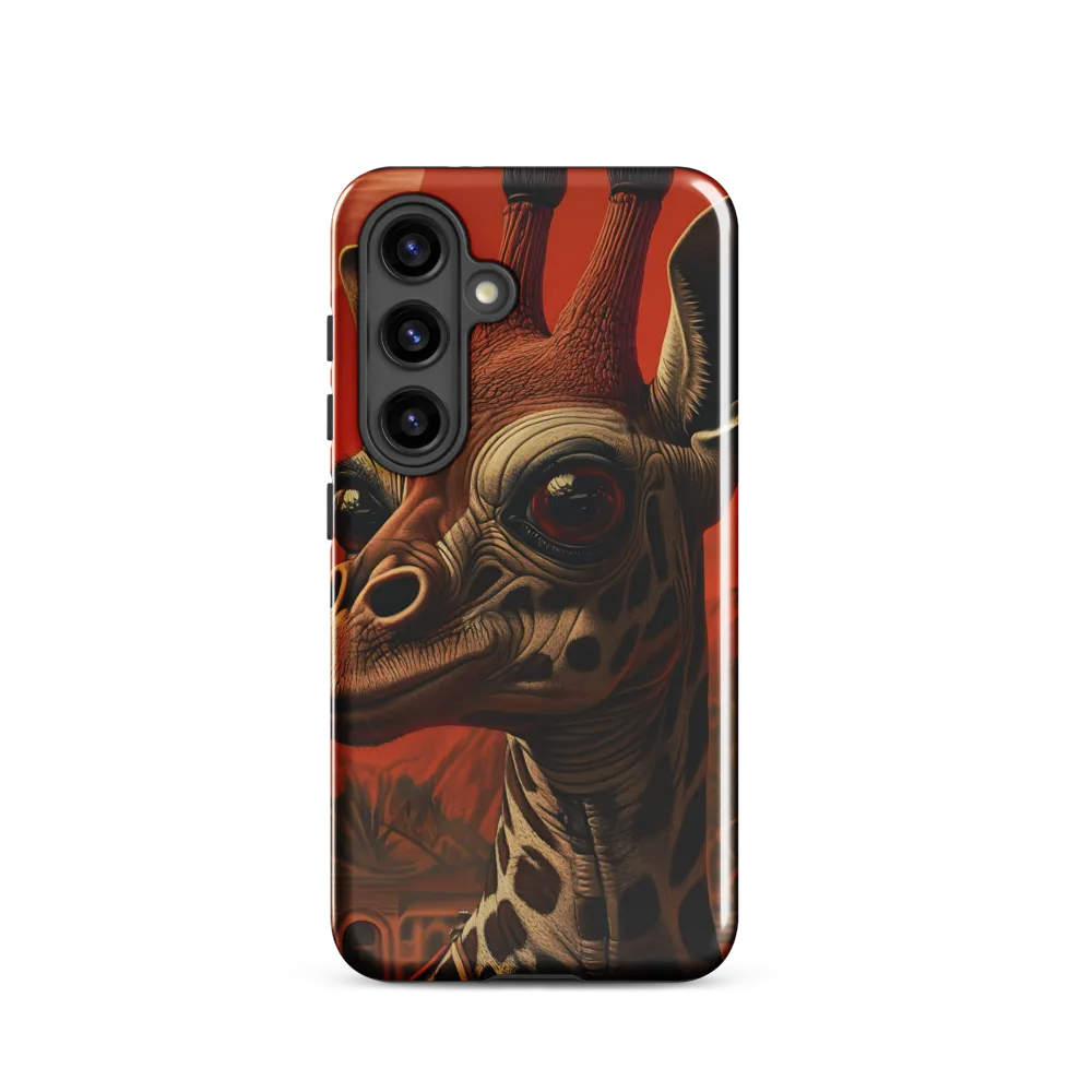 Whimsical Giraffe in an Orange Dreamscape