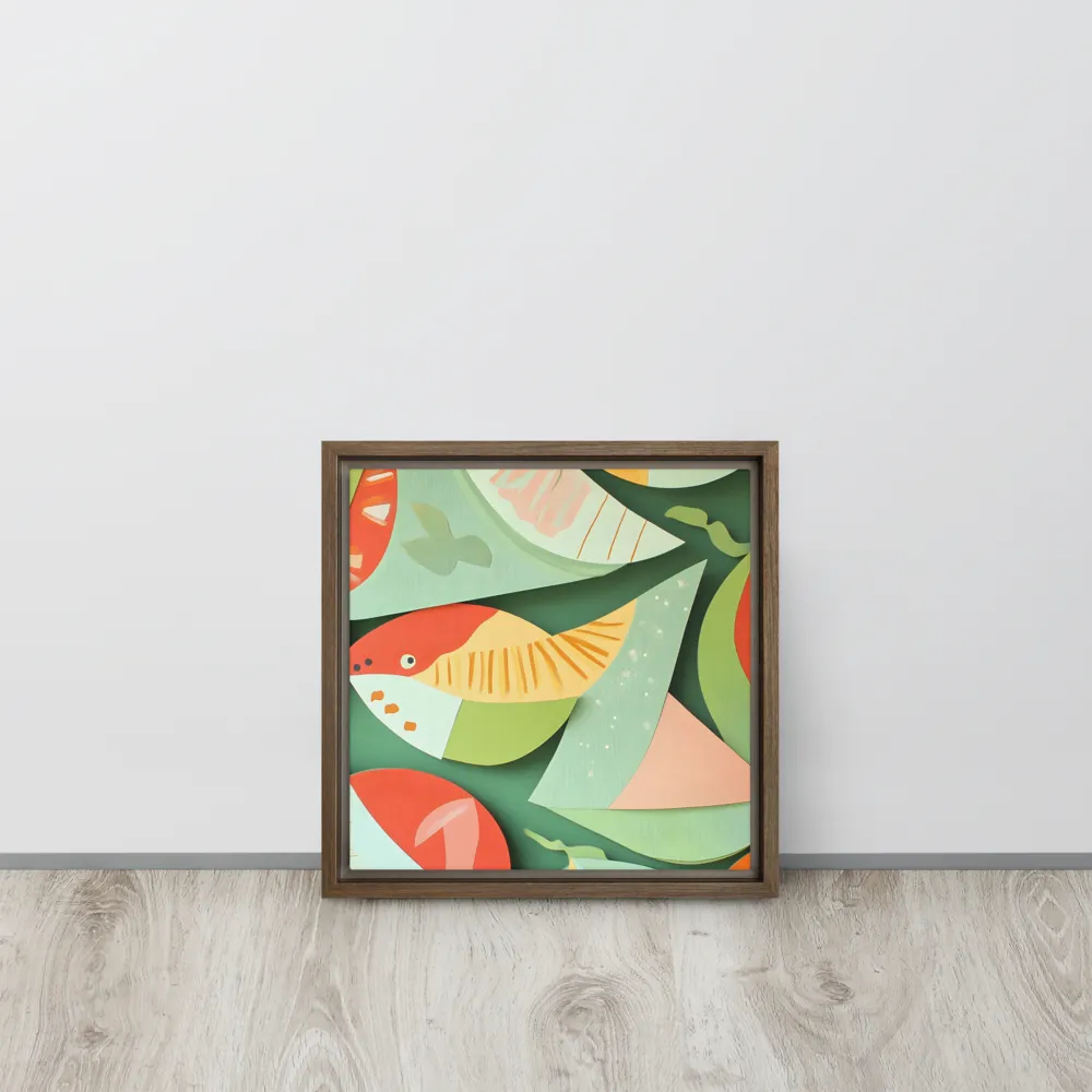 Nature's Palette | Canvas with Brown Frame | 12″×12″