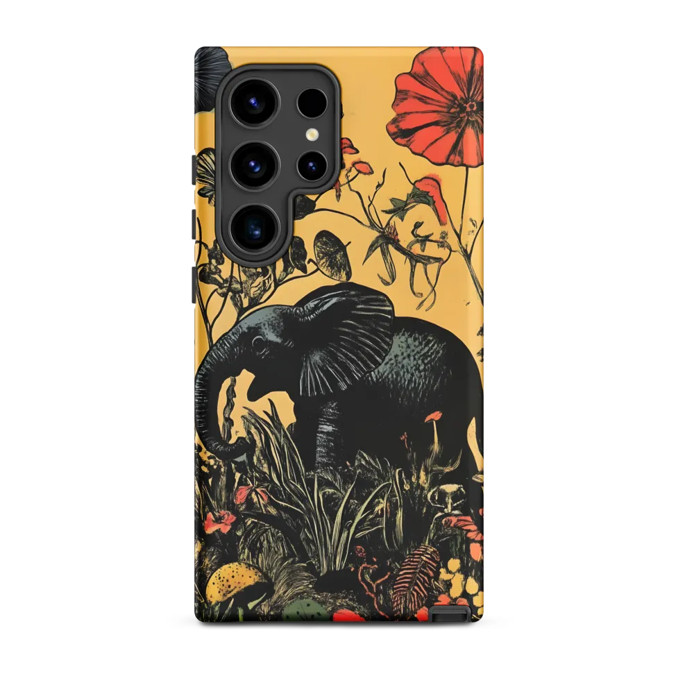 Floral Majesty: The Elephant's Sanctuary | Phone Case |  S24 Ultra | Tough Case | Matte