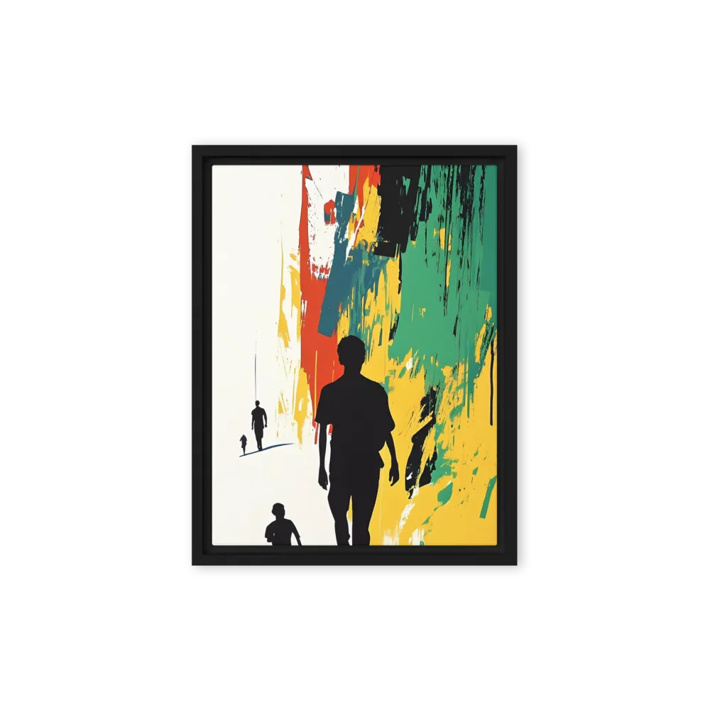 Journey of Silhouettes | Canvas with Black Frame | 9″×12″