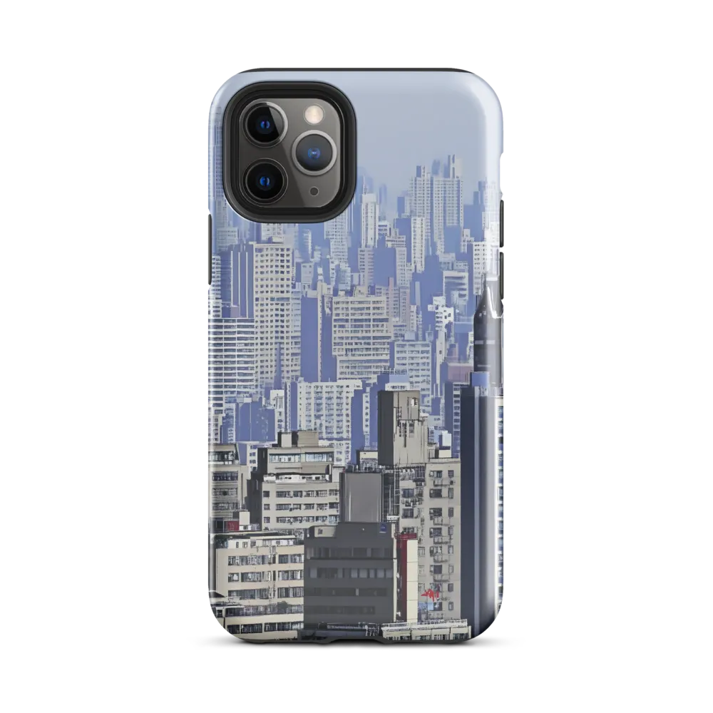 Urban Symphony: A Cityscape in Blues and Grays