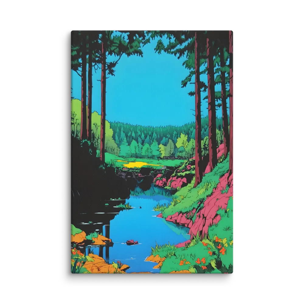 Tranquil Reflections: A Vibrant Landscape | Canvas | 32″×48″