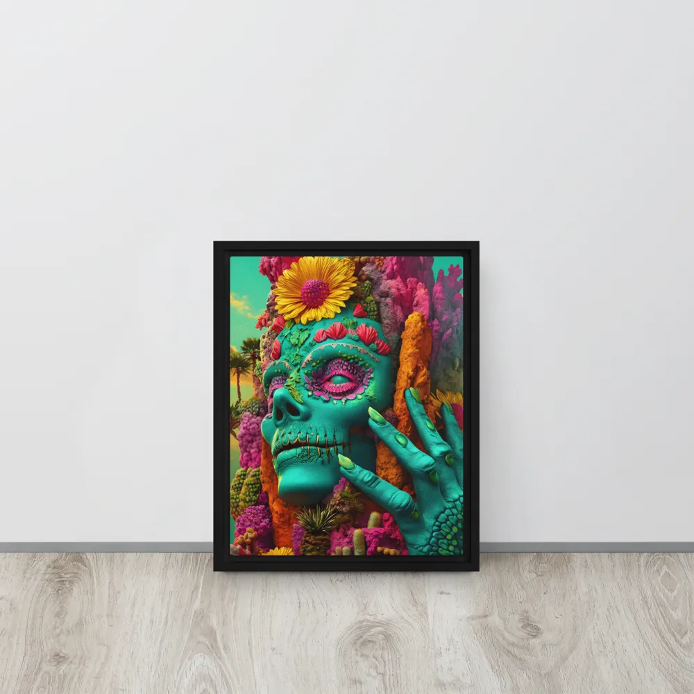Ethereal Skull Garden | Canvas with Black Frame | 11″×14″