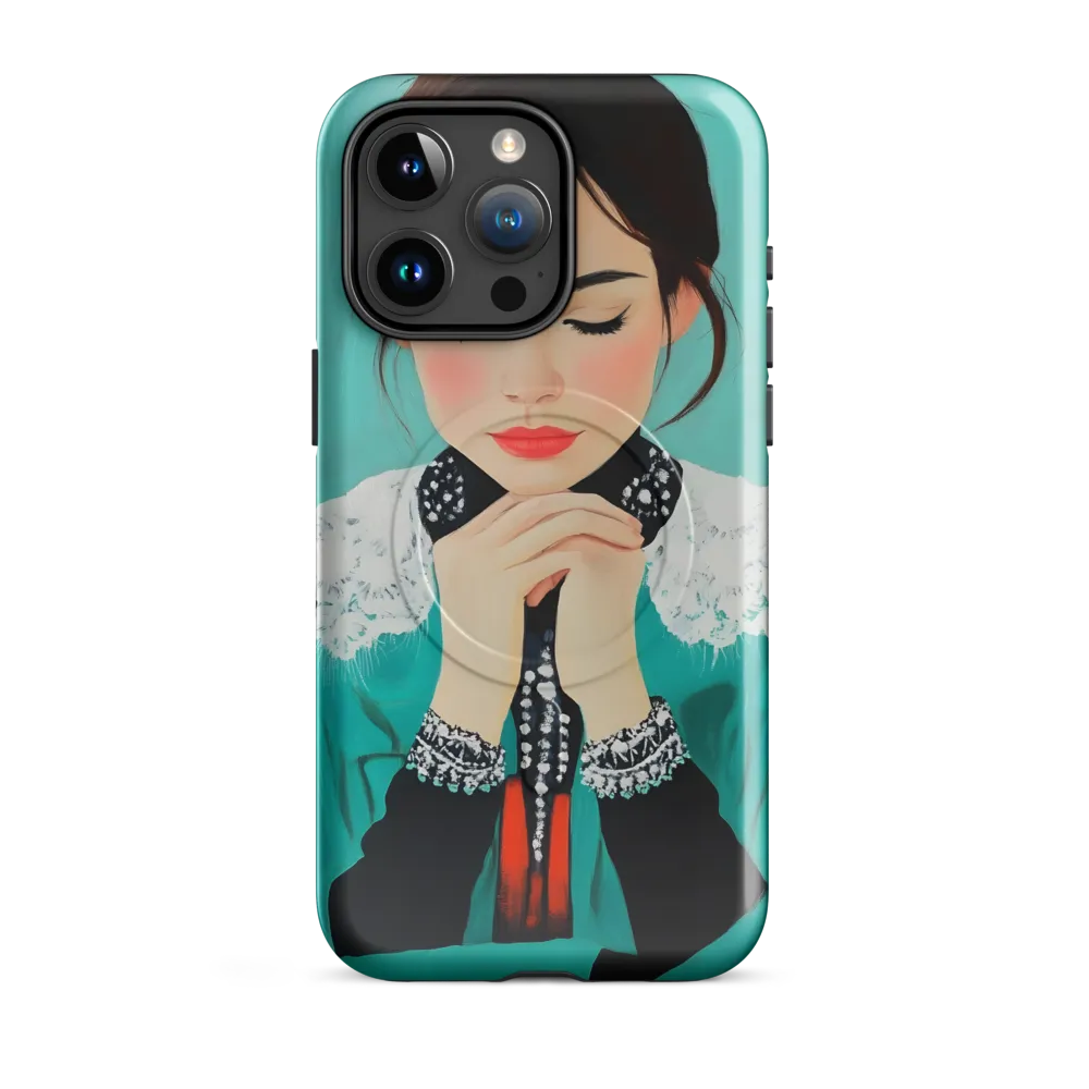 Serenity in Turquoise | Phone Case |  15 Pro Max | MagSafe® Tough Case | Glossy