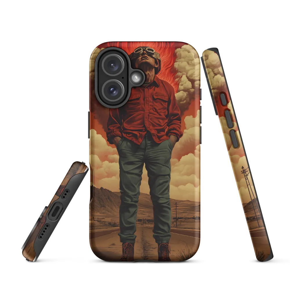 Defiant Spirit in a Surreal Landscape | Phone Case