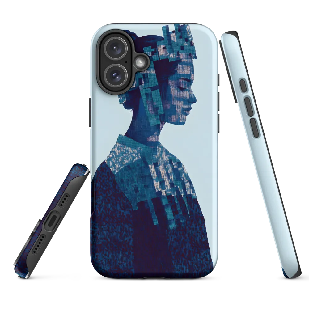 Digital Portrait in Abstract Blue