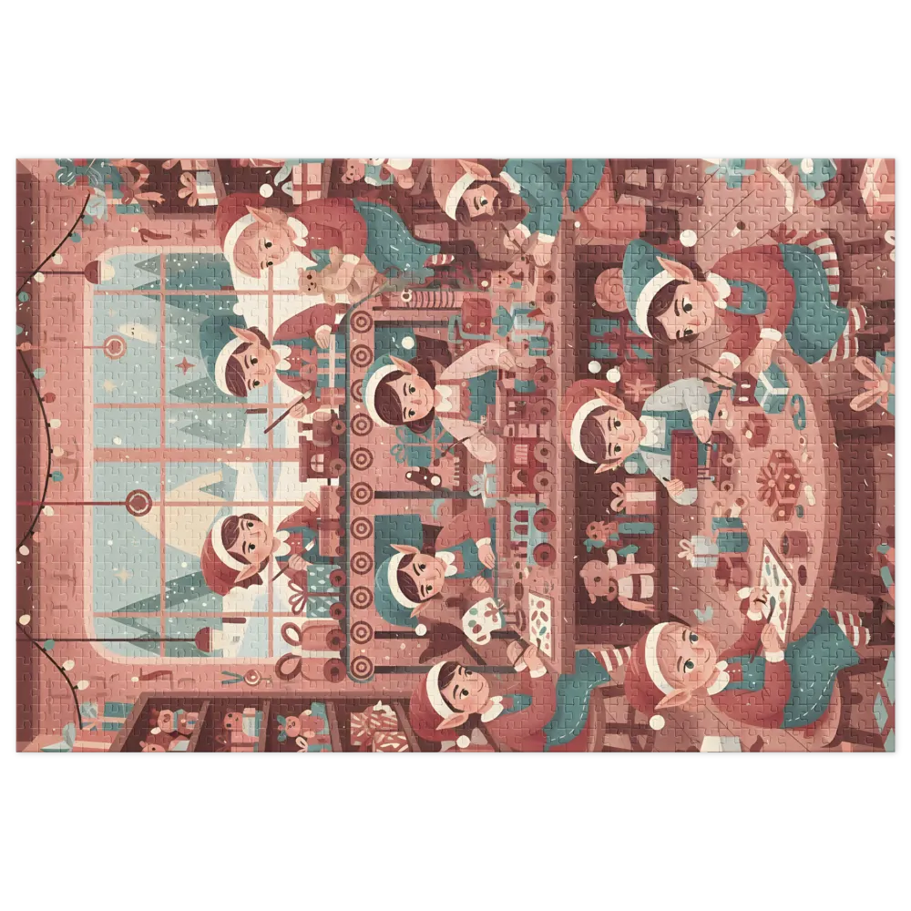 Santa's Workshop Elves 
 Jigsaw Puzzle in Tin Box