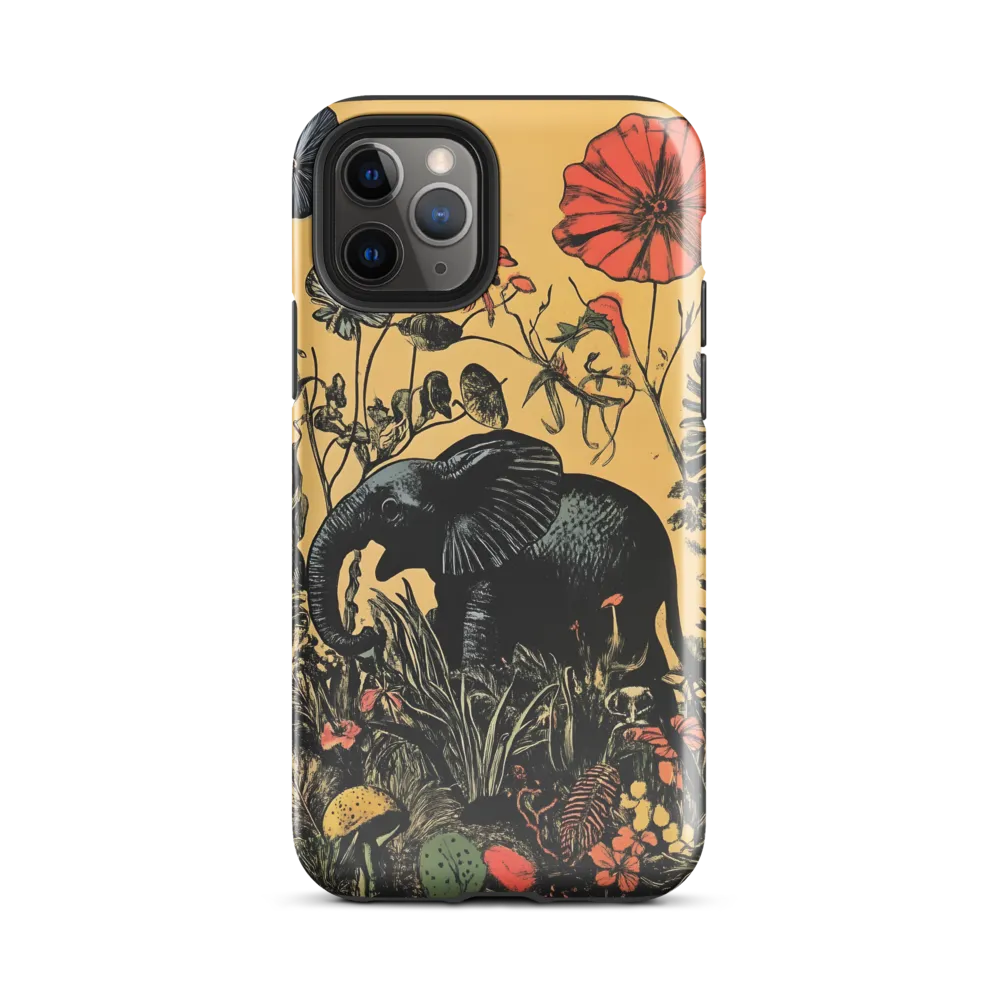 Floral Majesty: The Elephant's Sanctuary | Phone Case |  11 Pro | Tough Case | Glossy
