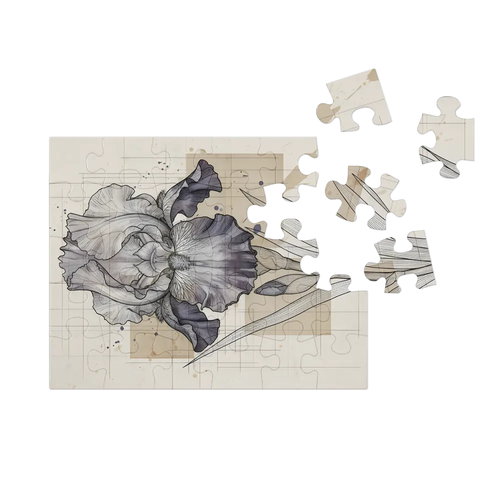 Iris Study 
 Jigsaw Puzzle in Tin Box