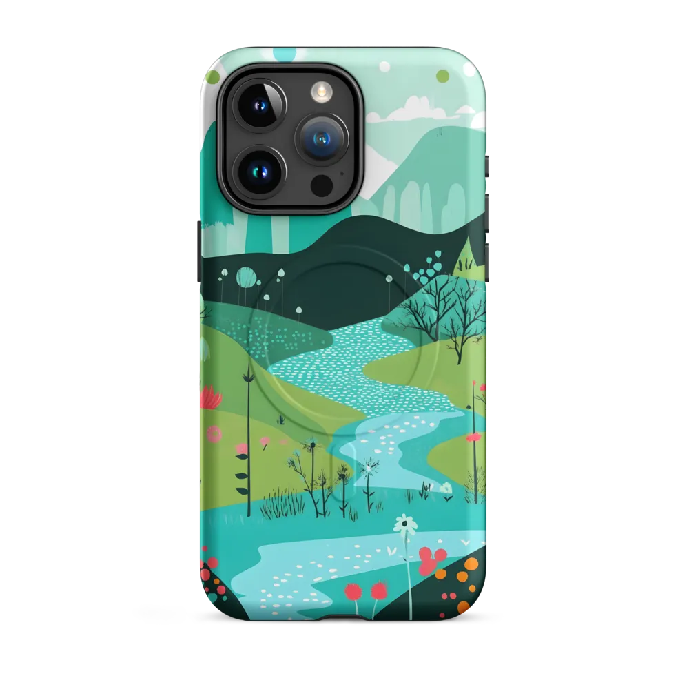 Whimsical River in a Lush Landscape