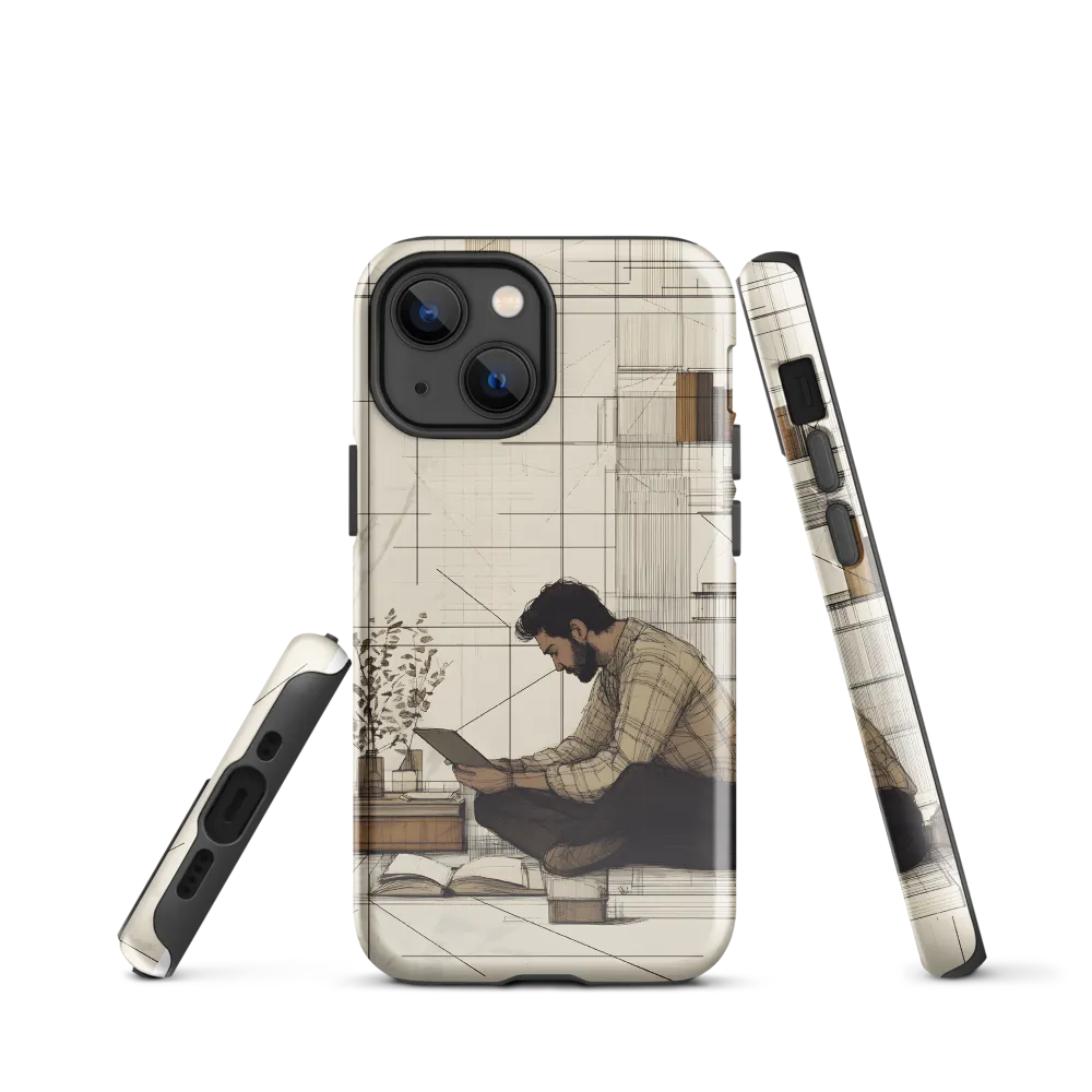 Quiet Reflections in Line | Phone Case |  13 mini | Tough Case | Glossy