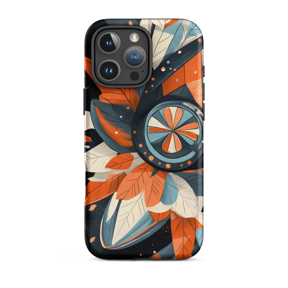 Floral Symphony in Orange and Teal