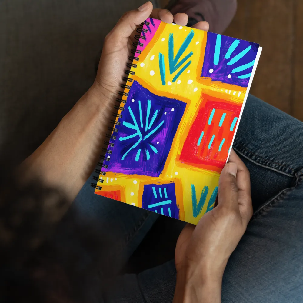 Vibrant Geometric Expressions | Spiral Notebook