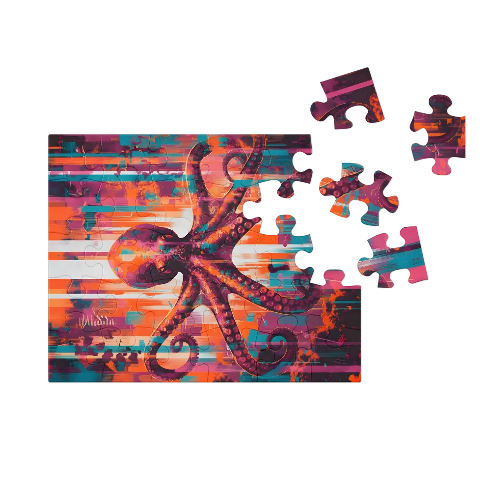 Neon Octopus 
 Jigsaw Puzzle in Tin Box