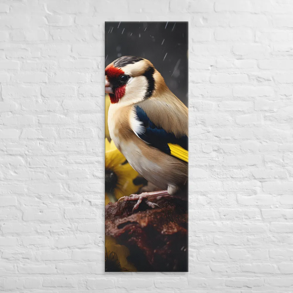 Harmony in Nature: A Goldfinch Amidst Blooms