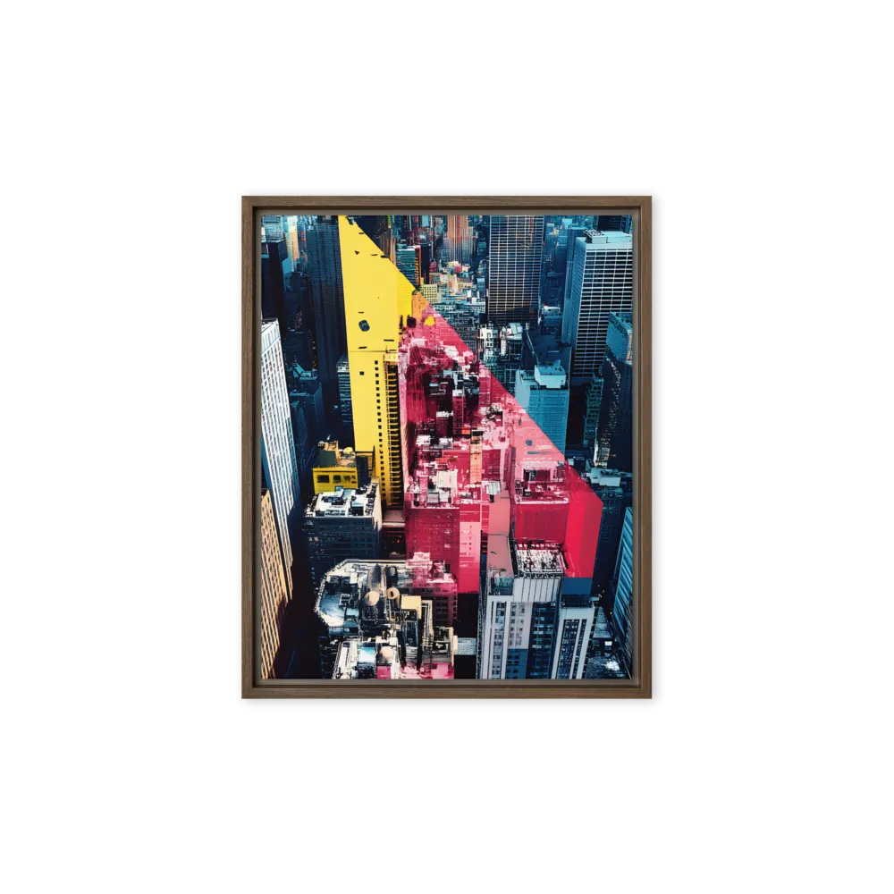 Dynamic Urban Symphony | Canvas with Brown Frame | 8″×10″