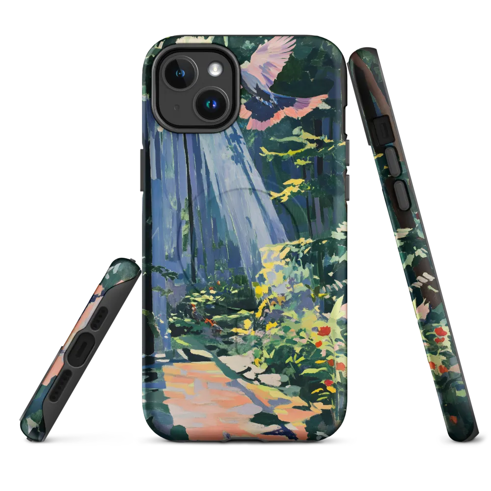 Flight of Light: A Serene Forest | Phone Case |  14 Plus | MagSafe® Tough Case | Matte