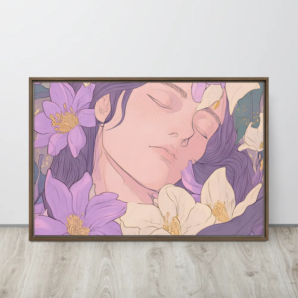 Harmony in Bloom | Canvas with Brown Frame | 24″×36″