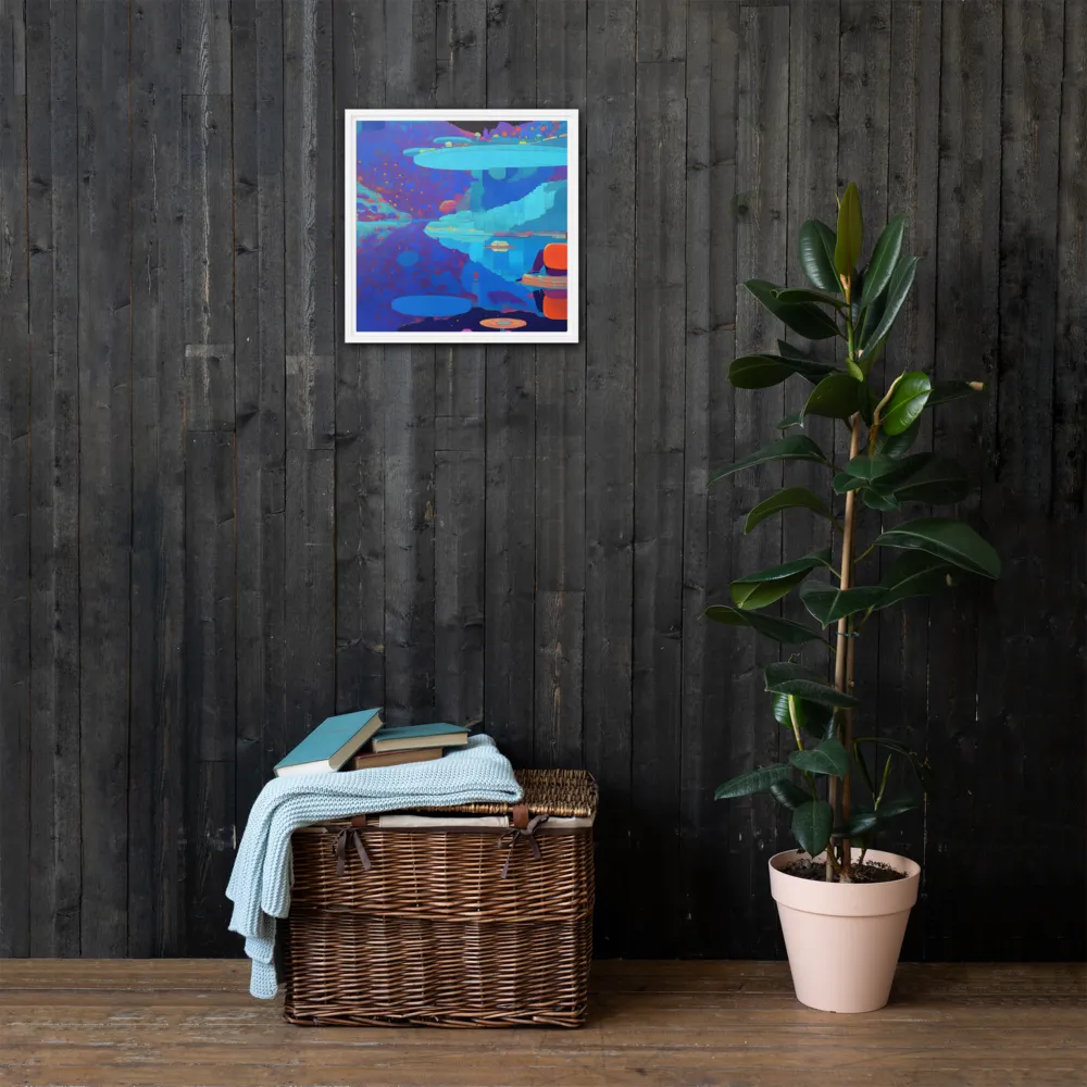 Reflections of Serenity | Canvas with White Frame | 16″×16″