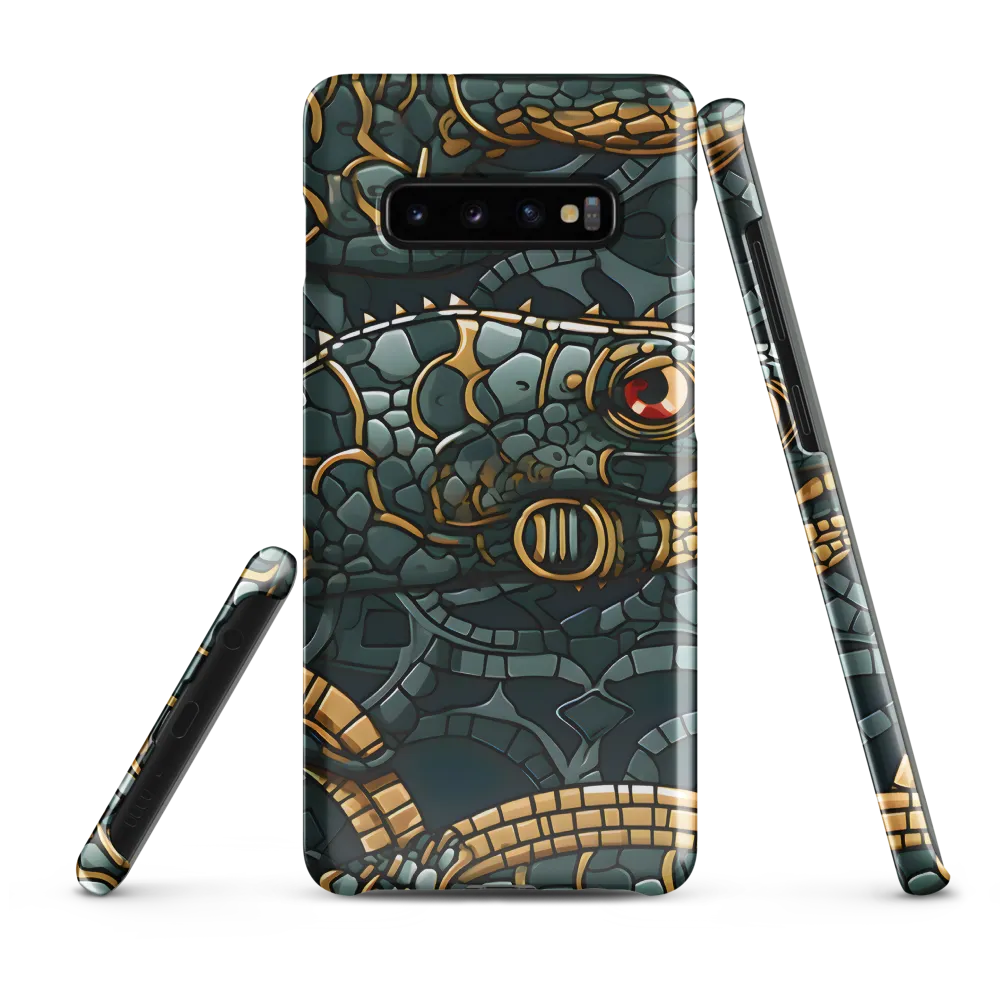 Reptilian Elegance: A Digital Art Nouveau Tapestry | Phone Case |  S10 Plus | Snap Case | Glossy