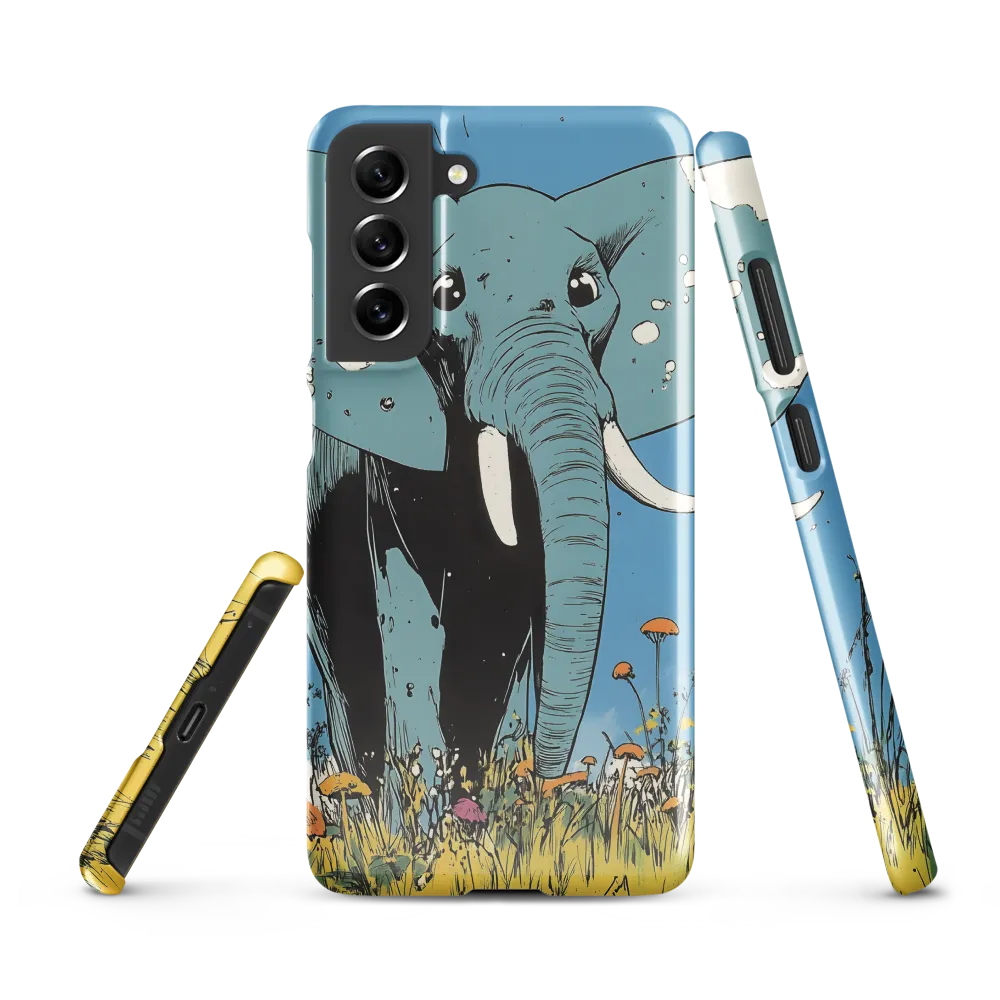 Whimsical Blue Elephant in Bloom