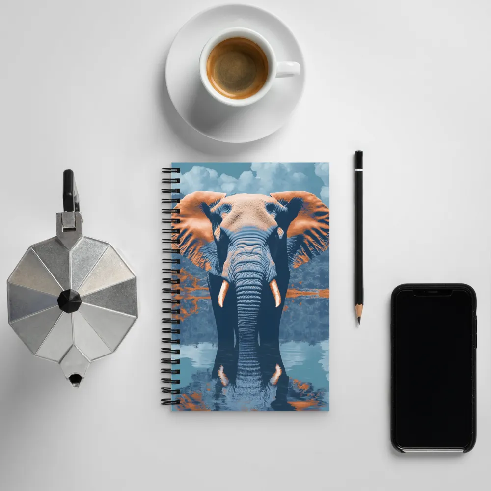 Majestic Reflection: The Elephant's Serenade | Spiral Notebook