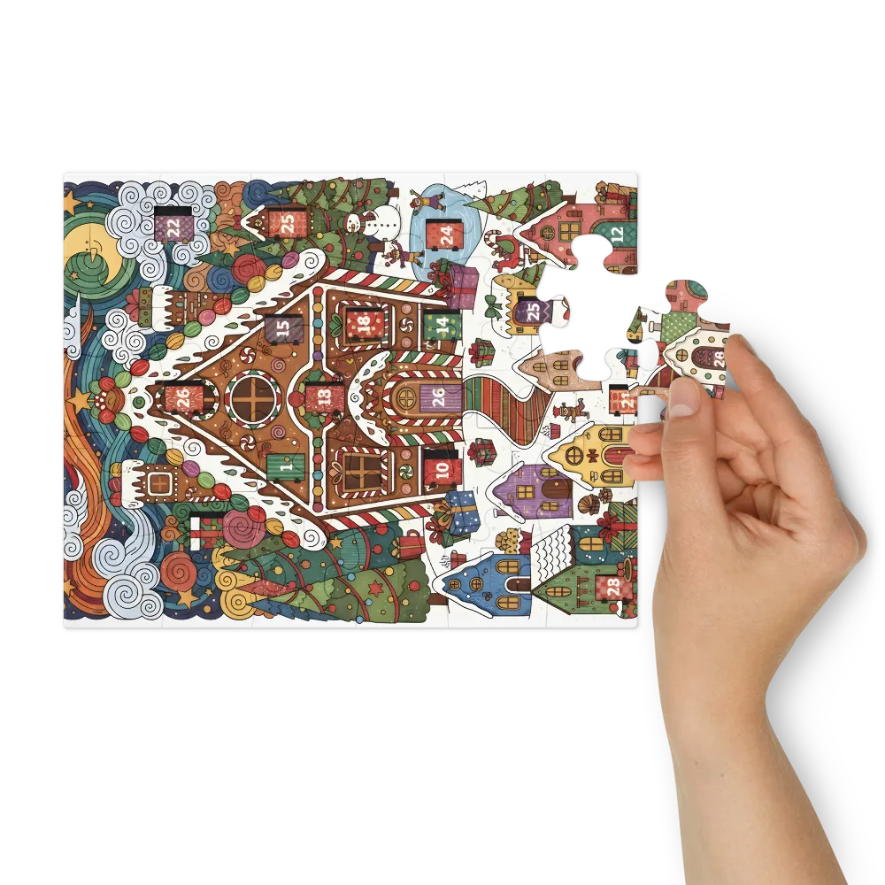 Gingerbread Advent House 
 Jigsaw Puzzle in Tin Box