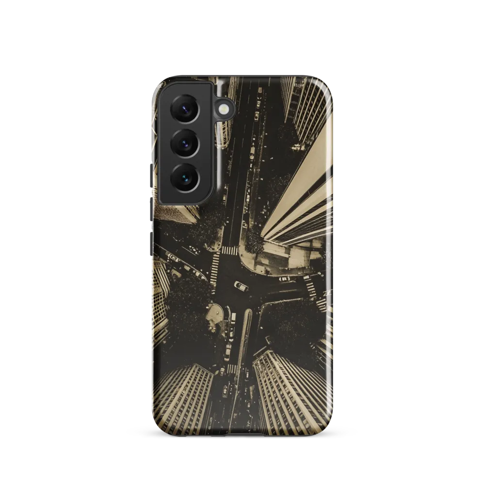 Urban Symphony: Aerial Perspective of City Life | Phone Case |  S22 | Tough Case | Glossy
