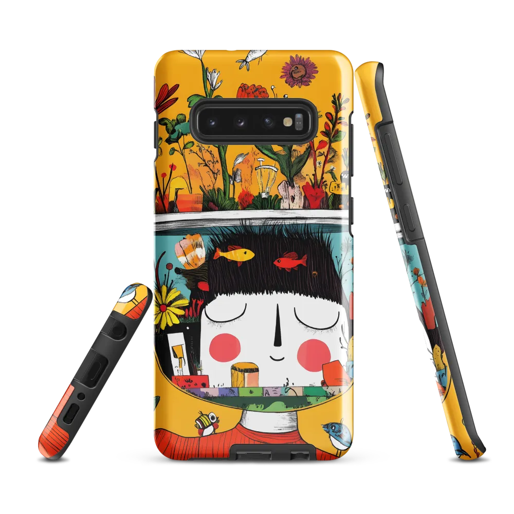 Whimsical Garden Head | Phone Case |  S10 Plus | Tough Case | Glossy