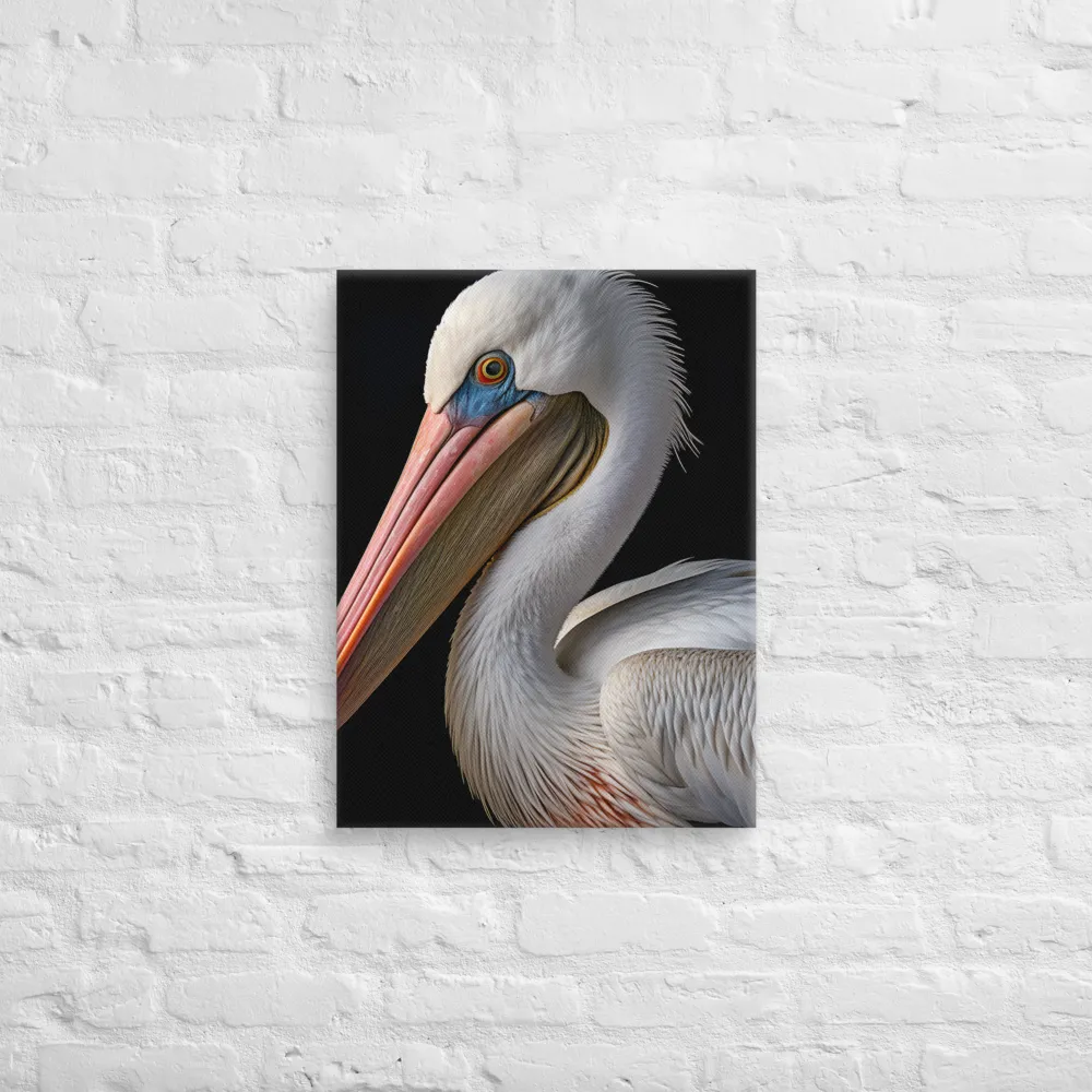Elegance in White: The Pelican | Canvas | 18″×24″