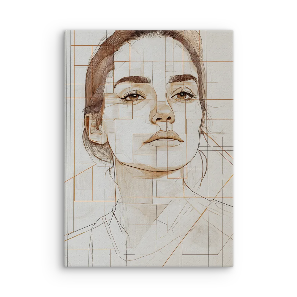 Geometric Serenity: A Minimalist Portrait | Thin Canvas | 20″×28″