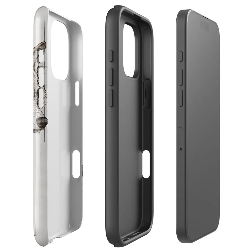 Geometric Harmony: The Essence of Wolves | Phone Case |  16 Pro Max | Tough Case | Glossy